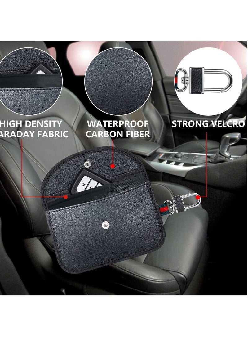 KASTWAVE - Faraday Pouch for Car Keys, 2 Pack Car Key Signal Blocking Pouch, Keyless Signal Blocking Key Case,RFID Anti-Theft Faraday Bag for Car Security, Anti-theft Signal Blocking Pouch car gift set - Image 1