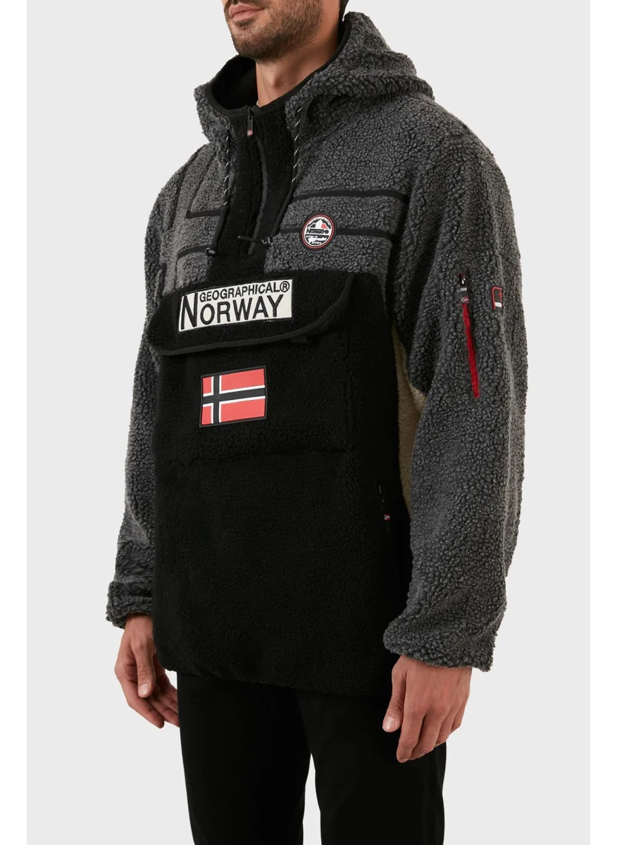 Norway Geographical Soft Texture Cold Resistant Hooded Polar Fleece Men's Polar Fleece Rıakolo