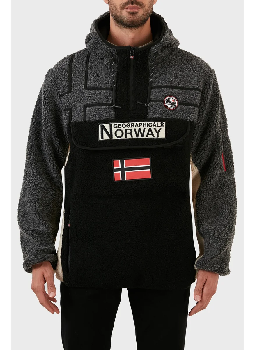 Norway Geographical Soft Texture Cold Resistant Hooded Polar Fleece Men's Polar Fleece Rıakolo