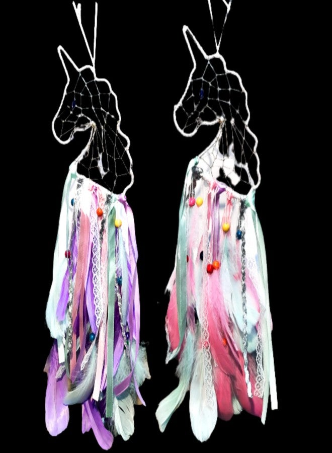 MSGH Dream Catcher ~ Unicorn Wall Hanging ~ Handmade Hangings for Positivity (Can be Used as Home Décor Accents, Wall Hangings, Meditation Room, Yoga Temple, Windchime) - Image 1