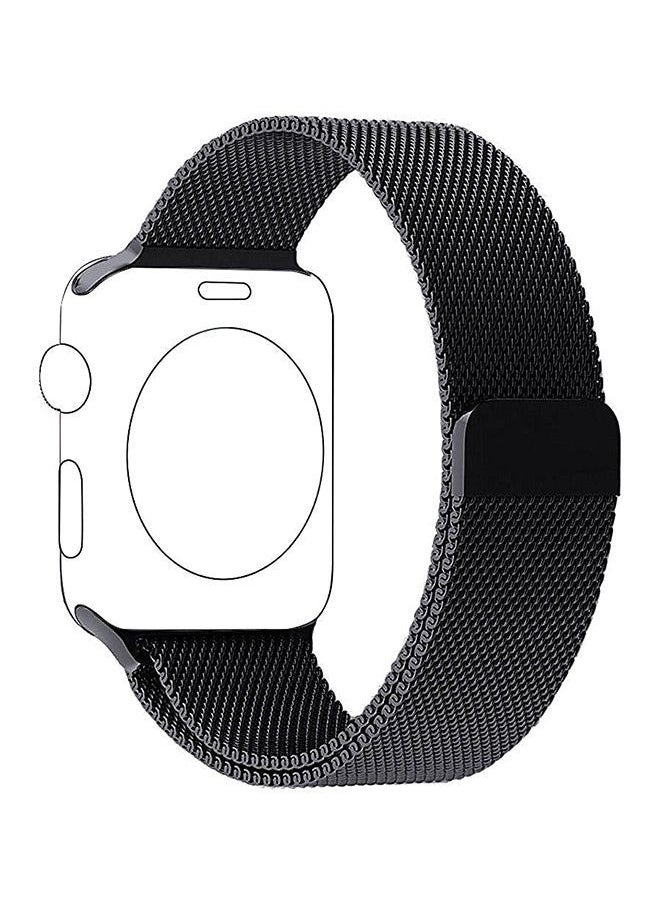 NIBEMINENT - Milanese Stainless Steel Wrist Band For Apple Watch 40 mm Black - Image 1