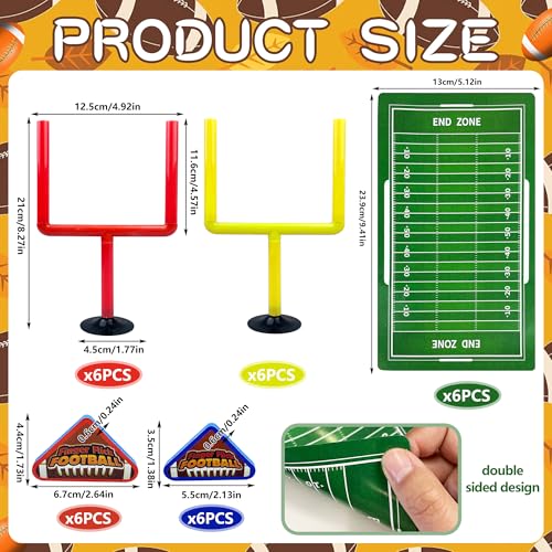 XIPEGPA 30 PCS Colors Mini Flick Football Games Mini Table Top Sports Games with Foam Footballs Goal Post and Cards Finger Toys Office Indoor Football Sports Party Favors Office Desk Toys Red Yellow - Image 5