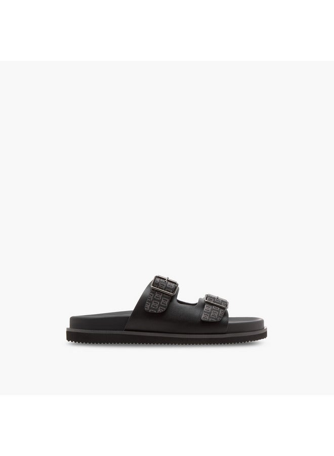 DUCHINI Men's Monogram Print Slip-On Comfort Sandals  - Image 2