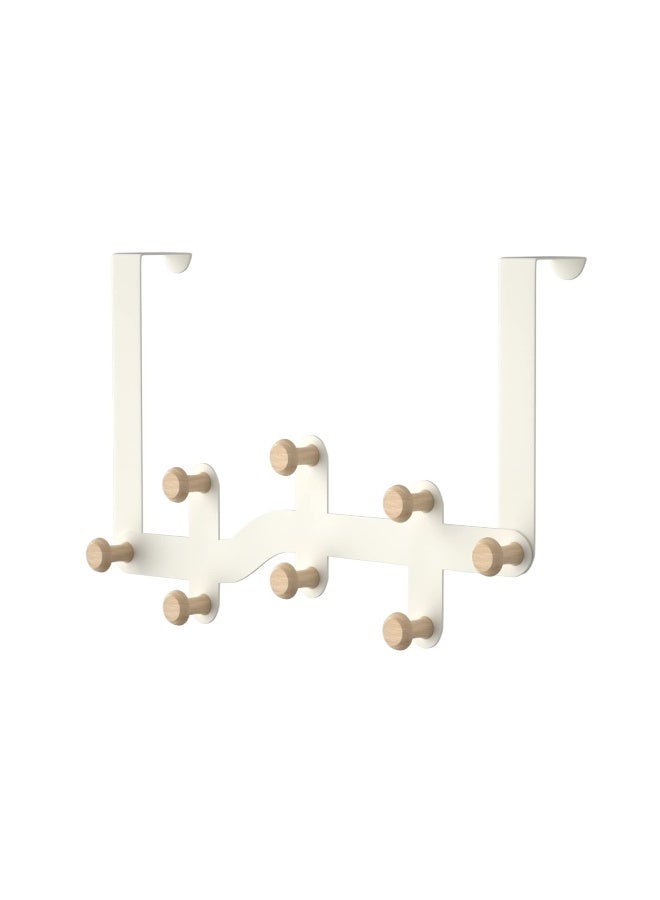 SYOSI Door Hooks, Heavy-Duty Over Door Hanger with 8 Hooks for Hanging Coat Towel Bag Robe Hat, Over Door Coat Hooks for Bedroom Bathroom Kitchen (White)  - Image 1