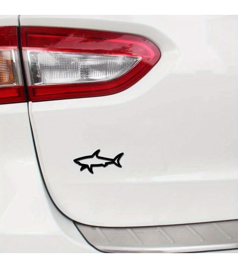 Random Colors Metal Shark Hollow Car Sticker Decorative Side Label 1pc - Image 5