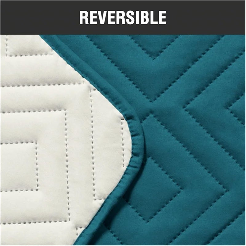 Sofa Armrest Covers 1/2/3/4 Seater Quilted Anti-wear Couch Covers Water Repellent Sofa Mat for Pet Dog Kid Anti-Slip Recliner Armchair Slipcovers(A12 Light Grey,3 Seater) - Image 4