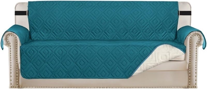 Sofa Armrest Covers 1/2/3/4 Seater Quilted Anti-wear Couch Covers Water Repellent Sofa Mat for Pet Dog Kid Anti-Slip Recliner Armchair Slipcovers(A12 Light Grey,3 Seater) - Image 1