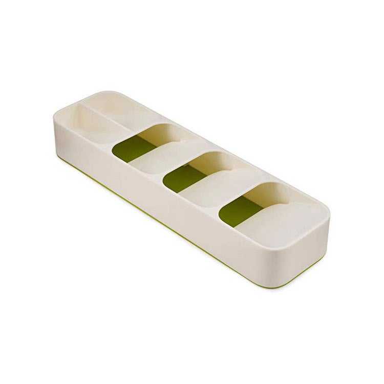Multifunctional knife and compartment storage box cutlery spoon box knife and divider organizer kitchen drawer storage box tray Ash - Image 2