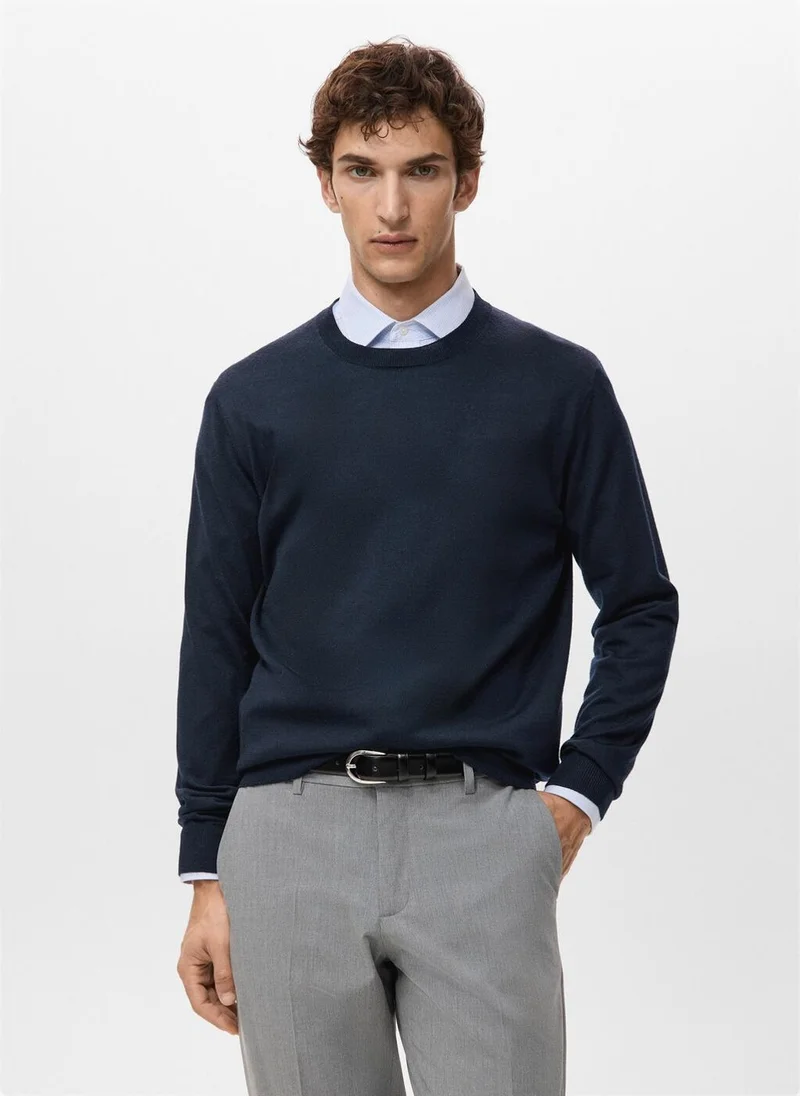 مانجو مان 100% merino wool crew neck sweater