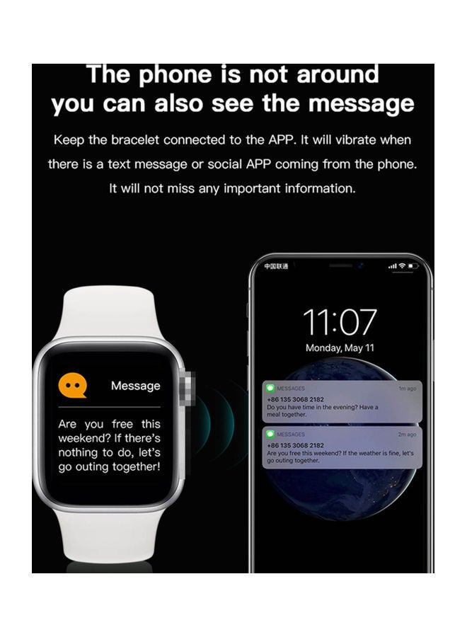 NIBEMINENT Full Touch Smartwatch White - Image 4