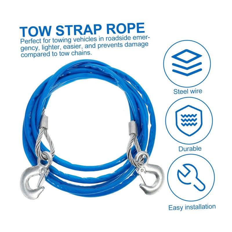 Heavy Duty Tow Rope Strap with Safety Hooks for Trailer Hitch Recovery 30000 lbs Capacity - Image 4