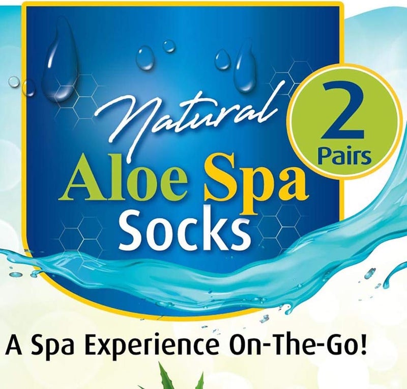 Cloudz - (2 Pairs! Dreamy Black Solft Plush Natural Aloe Vera Spa Socks - (Assorted Solid & Patterned) - Image 3
