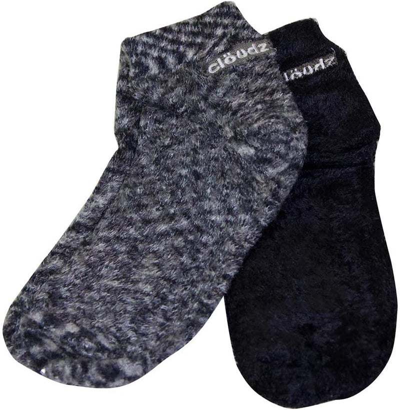Cloudz - (2 Pairs! Dreamy Black Solft Plush Natural Aloe Vera Spa Socks - (Assorted Solid & Patterned) - Image 1