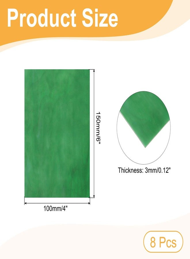 MECCANIXITY 8 Sheets Stained Glass Sheets,4 x 6 Inch Variety Mosaic Glass Tiles for DIY Projects Home Crafts Decoration,Green Series - Image 2