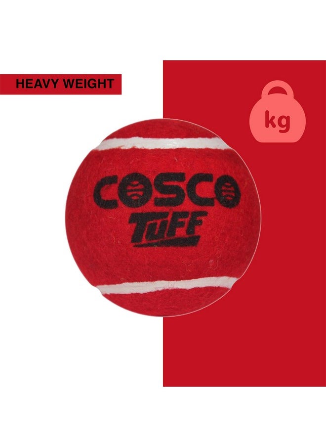 COSCO - Tuff Heavy Weight Ball, Pack Of 6, Red, Youth Size(Cricket) - Image 1