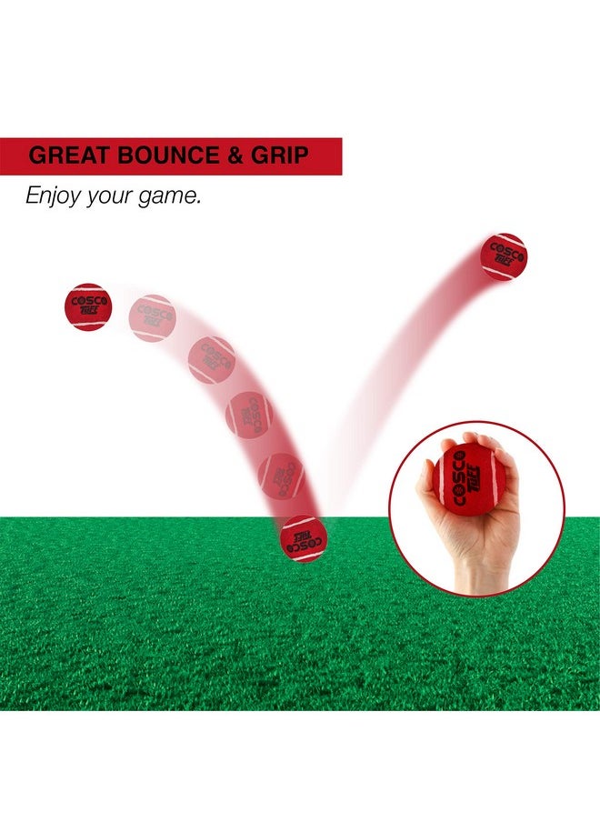 COSCO - Tuff Heavy Weight Ball, Pack Of 6, Red, Youth Size(Cricket) - Image 1