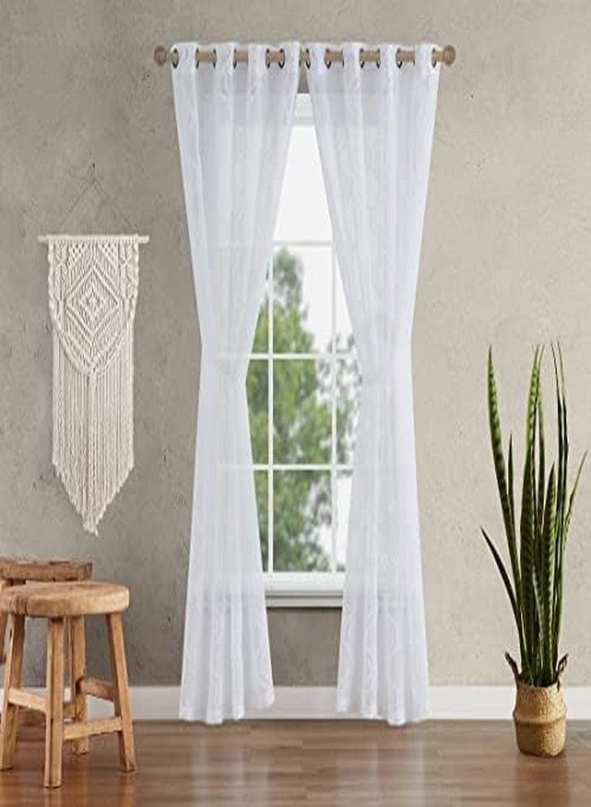 Jessica Simpson - Everyn Embellished Sheer Curtain | Window Panel Curtains | Lightweight Drapes | Set of 2 Panels with 2 Tiebacks | Sheer | Grommet Header | Measures 52" x 84" | White - Image 5