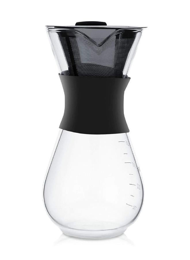 YOSOO Yosoo Elegant Hand Pour Over Coffee Maker Set,Reusable Manual Drip Filter Coffee Dripper Pot Glass Carafe & Permanent Stainless Steel Filter  - Image 1