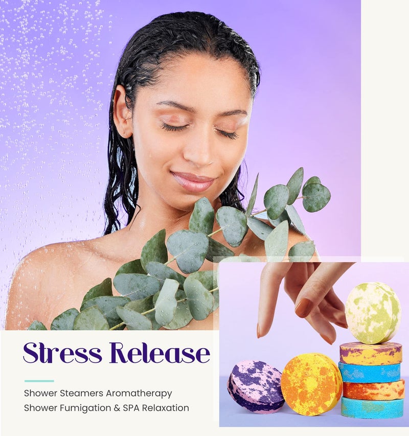 POPCHOSE Shower Steamers Aromatherapy – 8 Natural Scented Shower Bombs with Gift Box, Self Care Spa Gifts for Women, Men, Mom, Dad, and Teens – Relaxing Stocking Stuffers for Christmas, Birthday - Image 5