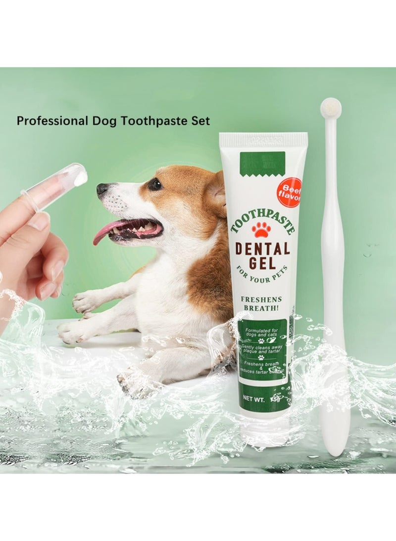 CMGTYYD Dog Toothbrush and Toothpaste Kit Set for Dog Teeth Cleaning and Care,Extra Fingerbrush Brushing Dog Dental Care Kit Set - Image 3