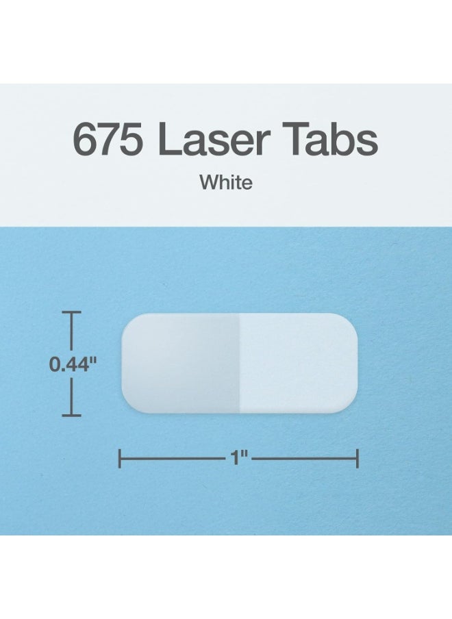 Redi-Tag Redi-Tag Laser Index Tabs, Divider Tabs, Permanent Adhesive Index Labels Customizable Divider Labels, 7/16" x 1", White, 675 Tabs (B39000)  - Image 4