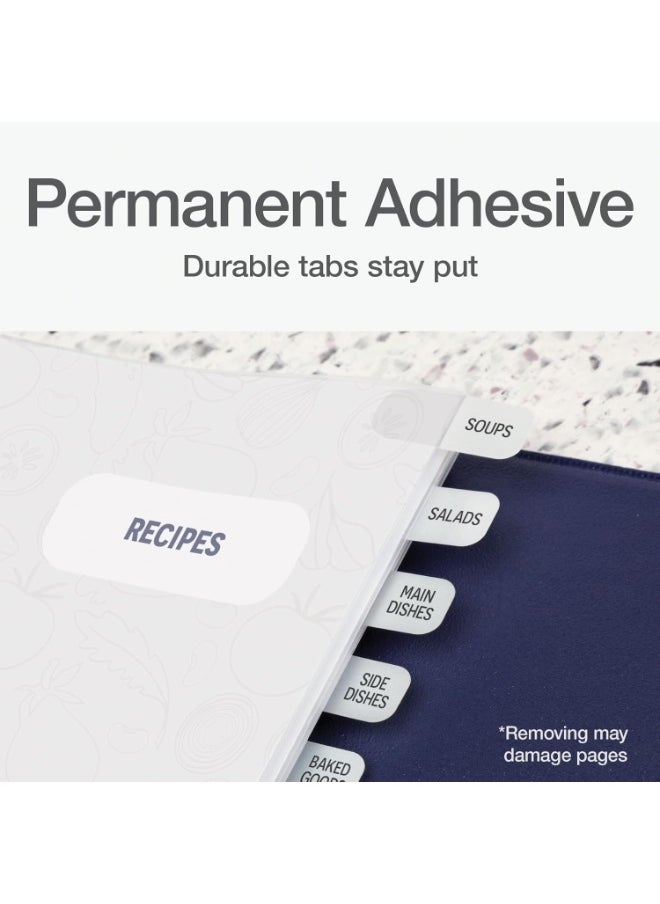 Redi-Tag Redi-Tag Laser Index Tabs, Divider Tabs, Permanent Adhesive Index Labels Customizable Divider Labels, 7/16" x 1", White, 675 Tabs (B39000)  - Image 3