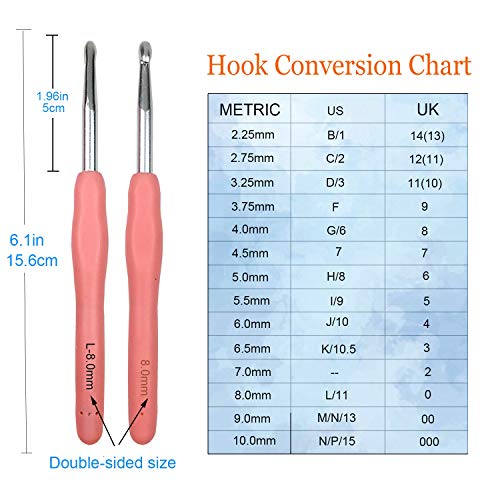 Mdoker Extra Long Crochet Hooks,Large Size L/11(8.0mm) Crochet Needles,Ergonomic Grip Soft Handles for Handmade DIY Crocheting,Perfect for Arthritic Hands - Image 4