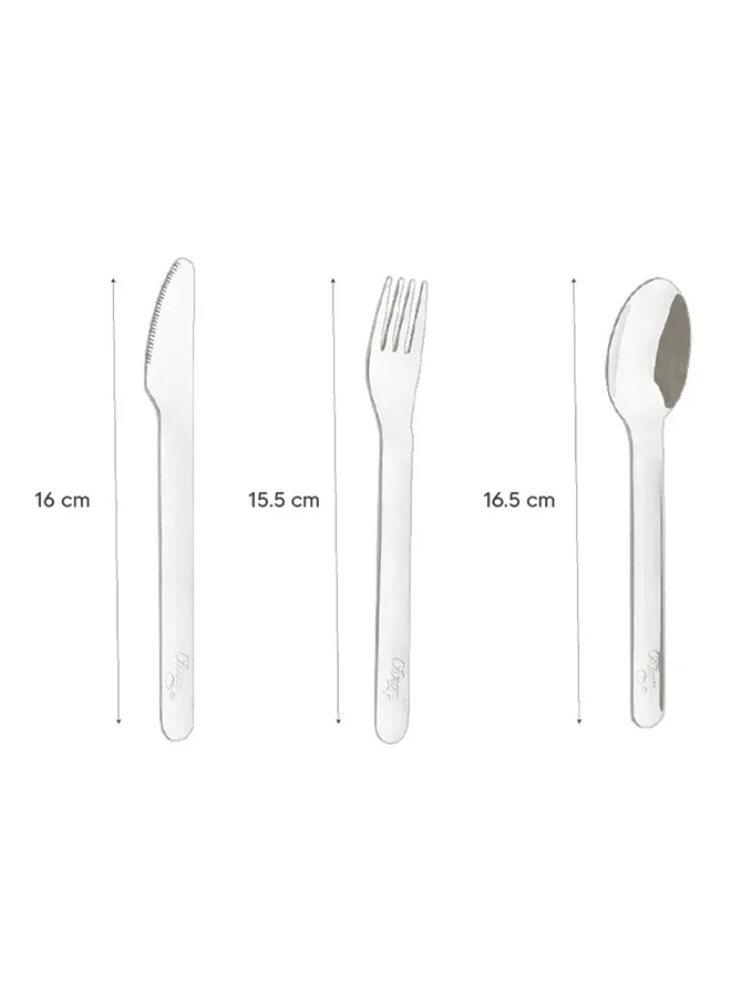 سترون Cutlery Set with Silicone Case - Blush Pink - 3-Piece Stainless Steel Utensil Set with Eco-Friendly Silicone Pouch - BPA-Free & Durable - Ideal for Kids & Adults