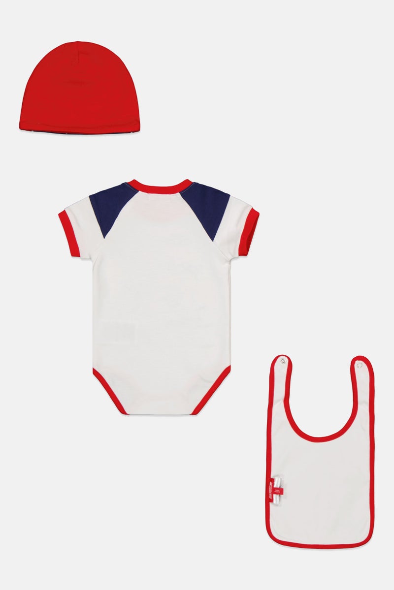 Scuderia Ferrari Toddlers Boy 3 Piece Brand Logo Infant Set, White Combo  - Image 2