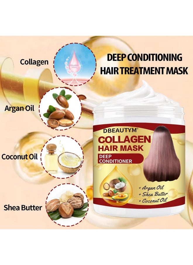 DBEAUTYM Collagen Hair Treatment Hair Mask & Hair Growth Serum,Deep Conditioner Hydrating Hair Mask for Dry Damaged Hair,Hair Growth Oil for Hair Loss,Natural Hair Regrowth Treatment for Men and Women  - Image 2