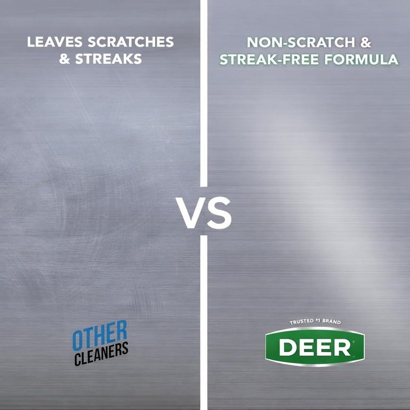 DEER Stainless Steel Cleaner Spray 400ml - Streak-Free Shine & Fingerprint Removal for Kitchen Appliances - Image 3