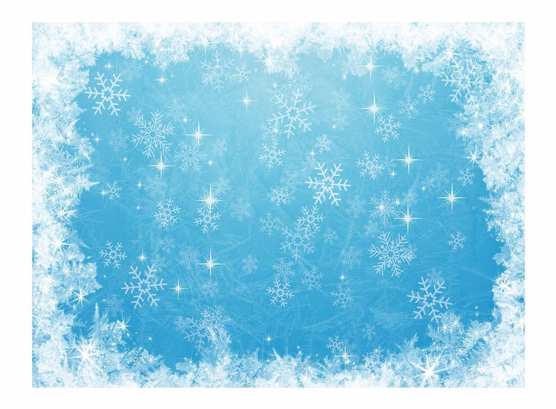 Allenjoy 8x6ft Ice Blue Winter Backdrop 1st First Birthday Party Supplies Wonderland Decor Banner White Snowflake Christmas Baby Shower Kids Children Background Props Decorations Photography Studio