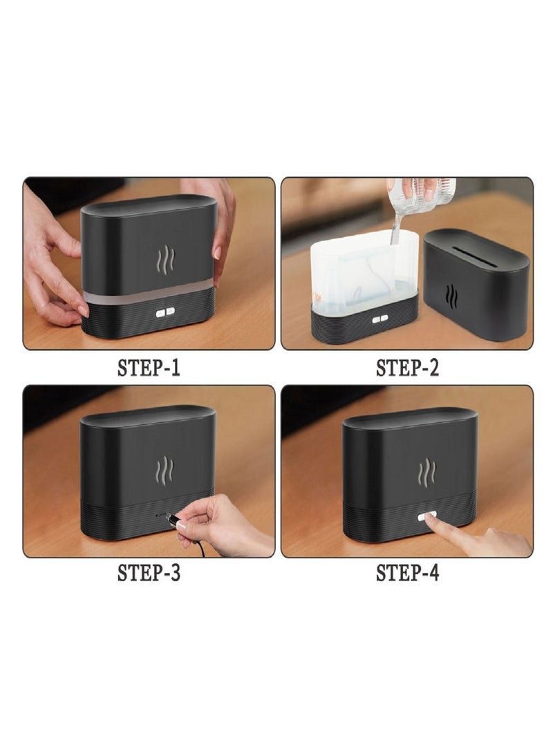 Captaintech Colorful Flame Air Aroma Diffuser Humidifier 180ml Upgraded 7 Flame Colors Noiseless Essential Oil Diffuser for Home,Office,Yoga with Auto Off Protection - Image 2