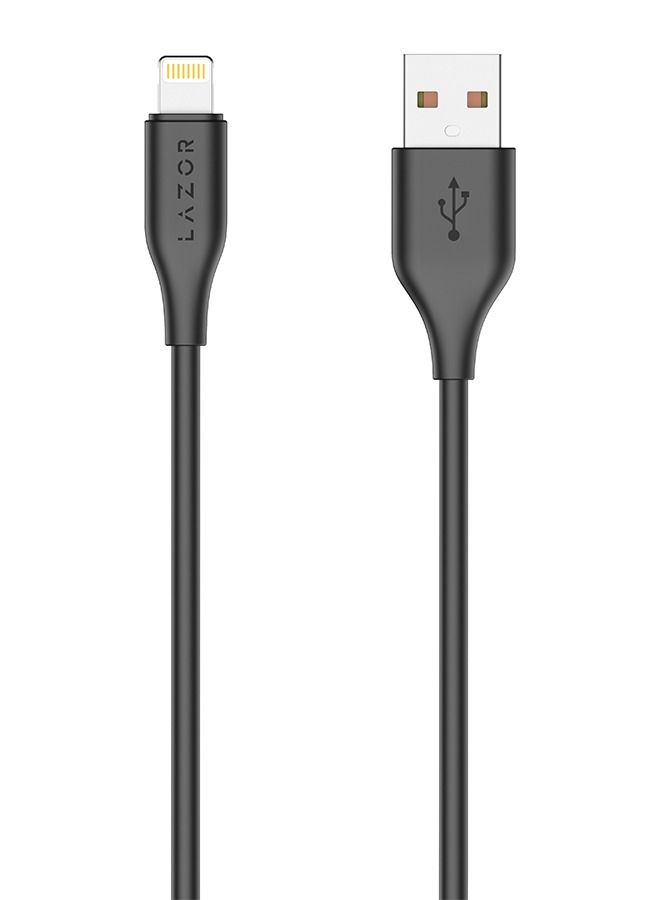 Lazor Flux USB to Lightning Iphone Charging Cable CL85 Black-1m - Image 3