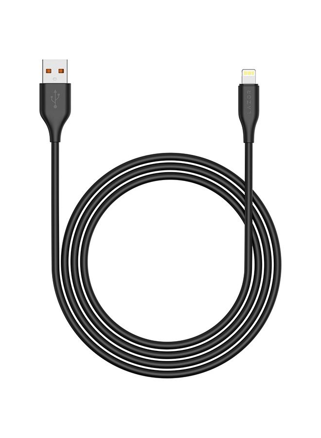 Lazor Flux USB to Lightning Iphone Charging Cable CL85 Black-1m - Image 1