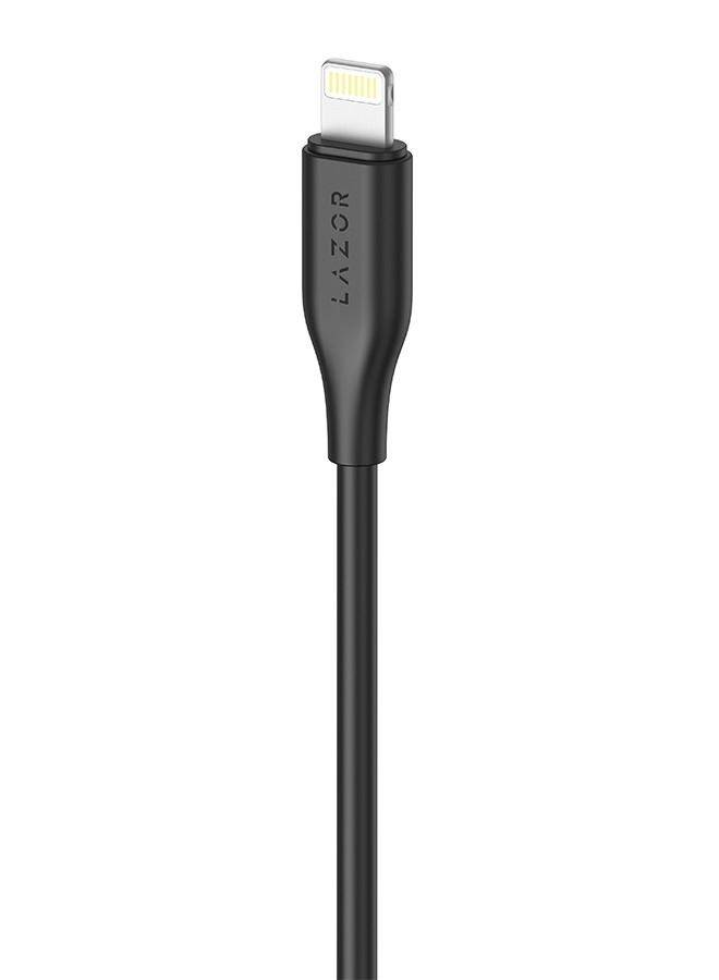 Lazor Flux USB to Lightning Iphone Charging Cable CL85 Black-1m - Image 4