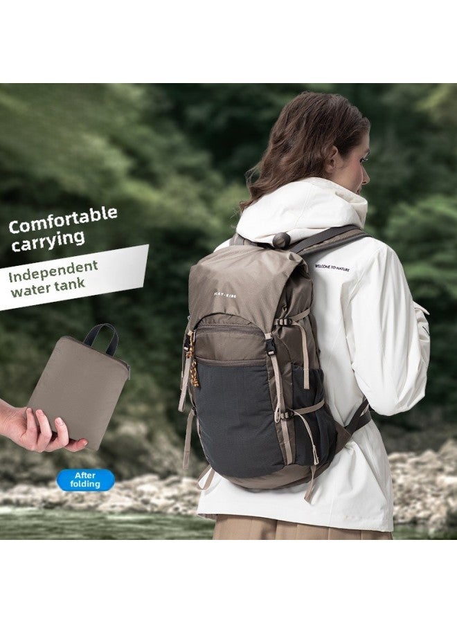 Generic Outdoor Professional Waterproof Climbing Backpack Lightweight Foldable Large Capacity Flip Cover Summit Bag Travel Hiking Backpack-Color:Barbie Powder-flip-Capacity:22L - Image 2