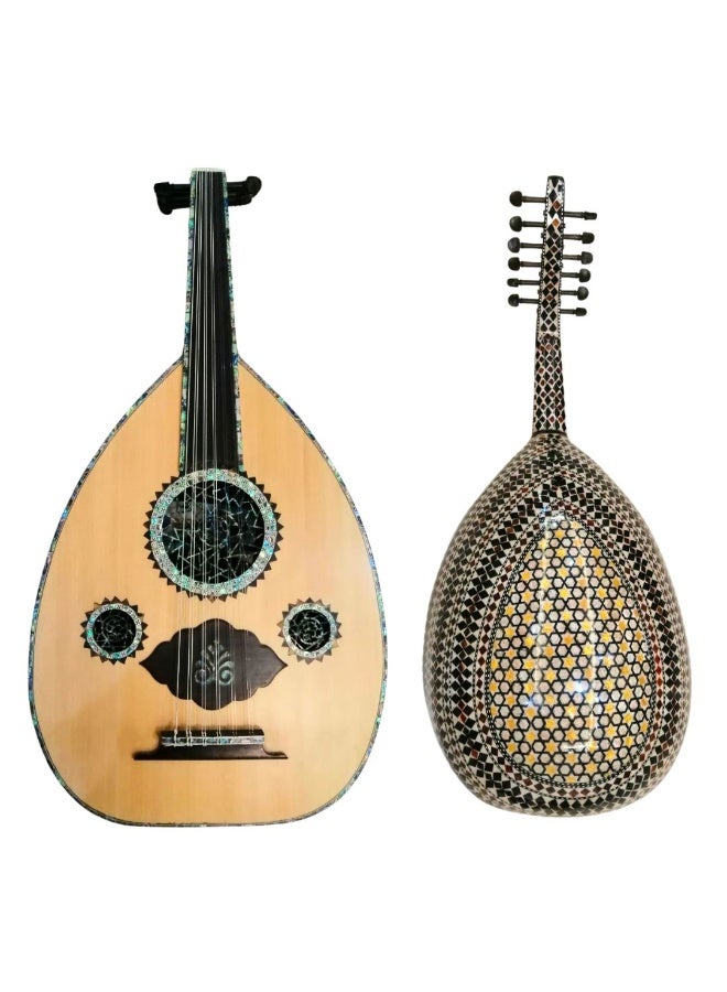 Al-Karz Music Musical Oud Super Deluxe Mother of Pearl Alalami Spruce Top Ebony Pegs Aurora Strings 