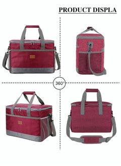 Canway Outdoor 33L Large Cooler Bag Insulated Handbag Reusable Waterproof Oxford Ice Refrigerated Lightweight Fresh-keeping for Men Women Picnic BBQ Beach Lunch  - Image 5