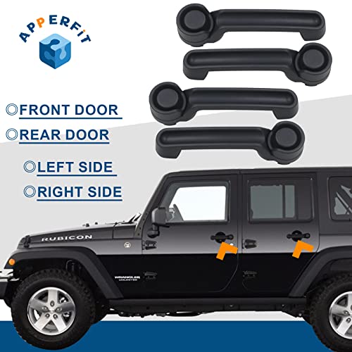 APPERFiT Exterior Door Handle 4pcs Compatible with 2007-2017 Jeep Wrangler JK, 2008-2012 Jeep Liberty, 2007-2011 Dodge Nitro Replaces 4589164AI 80614 - Image 3