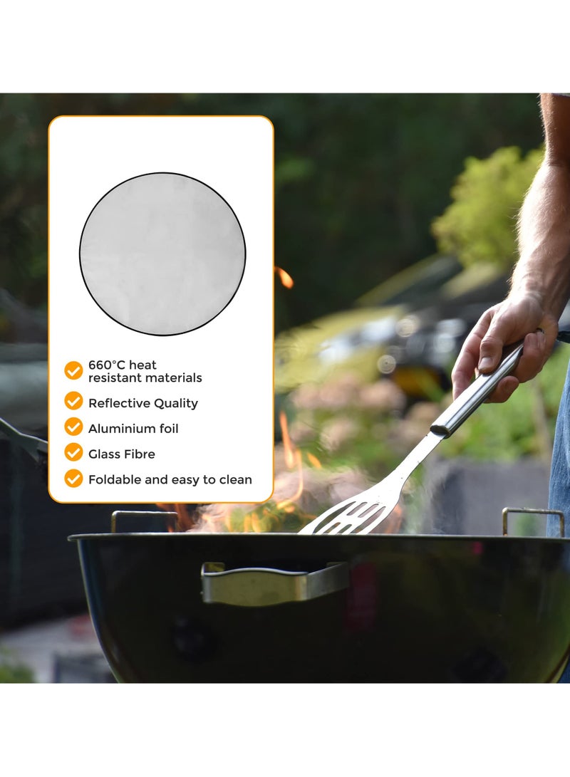 حماية لمنطقة النار بقطر 36 بوصة - فرشة مقاومة للحريق للشواء في الهواء الطلق - واقي حراري يحمي الأرضيات ، والشرفات ، والممرات ، ومناطق التخييم ، والمواقد ، والعشب ، والنيران الكبيرة من ضرر الحرارة والاحتراق. - Image 5