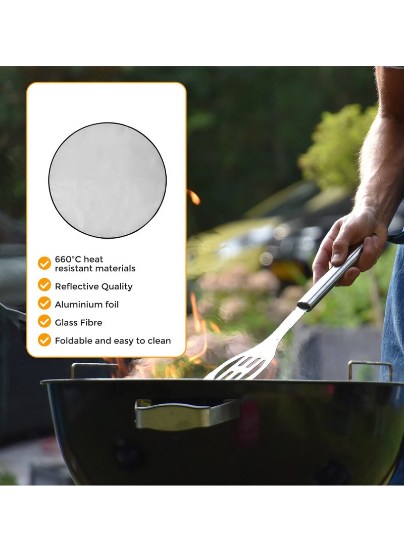 حماية لمنطقة النار بقطر 36 بوصة - فرشة مقاومة للحريق للشواء في الهواء الطلق - واقي حراري يحمي الأرضيات ، والشرفات ، والممرات ، ومناطق التخييم ، والمواقد ، والعشب ، والنيران الكبيرة من ضرر الحرارة والاحتراق. - Image 4
