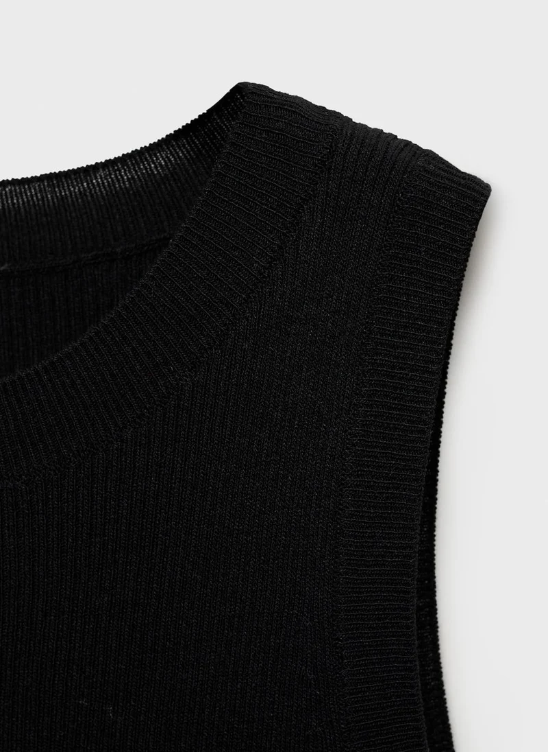 مانجو Ribbed Knit Top