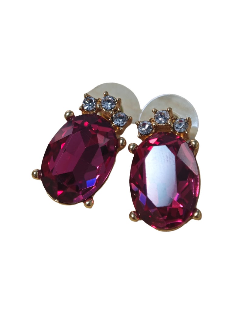 LumiArk Glamorous Teardrop Earrings Set - Striking Red Gemstones, Exquisite Alloy Frame  - Image 5
