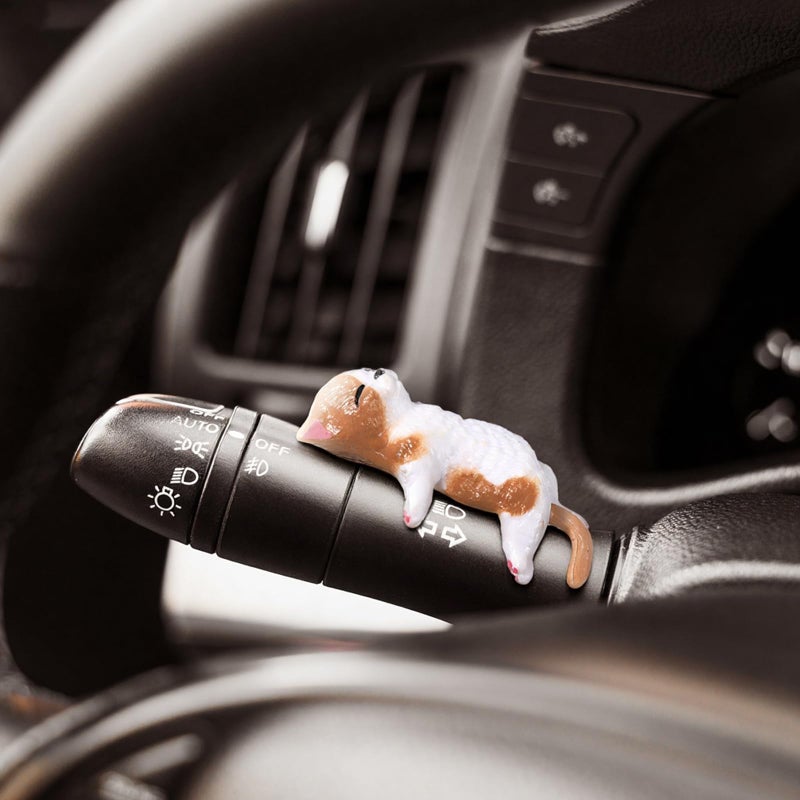 Tucnoeu 5pcs Cute Cat Fingurine Computer Monitor Decor, Mini Cat Figurines, Car Accessories Interior, Mini Resin Cats for Computer Monitors, Car Screens, Desks - Image 5