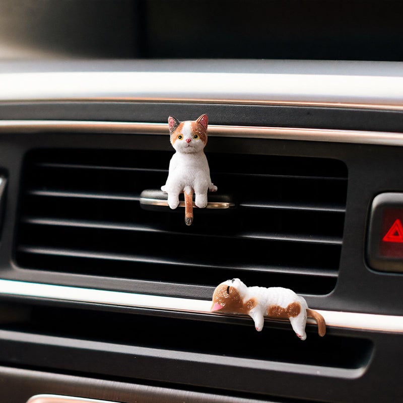 Tucnoeu 5pcs Cute Cat Fingurine Computer Monitor Decor, Mini Cat Figurines, Car Accessories Interior, Mini Resin Cats for Computer Monitors, Car Screens, Desks - Image 4
