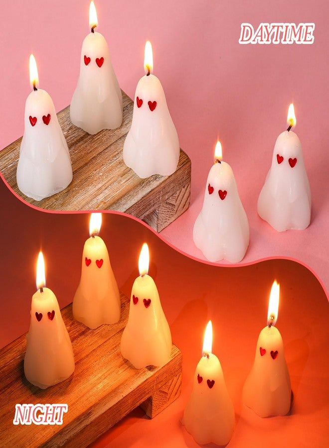 MTLEE 20 Pcs Valentine's Candles Heart Ghost Candles Spooky Soy Wax Burning Candle Novelty Romantic Decorations for Valentine‘s Day Decor Home Bedroom Room Table Anniversary Wedding Party - Image 3