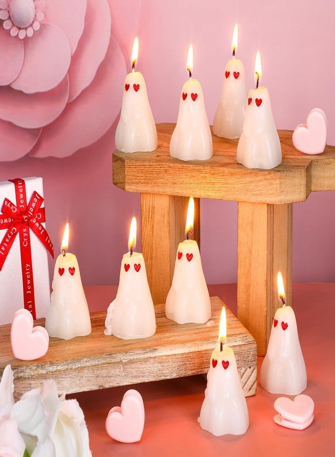 MTLEE 20 Pcs Valentine's Candles Heart Ghost Candles Spooky Soy Wax Burning Candle Novelty Romantic Decorations for Valentine‘s Day Decor Home Bedroom Room Table Anniversary Wedding Party - Image 1