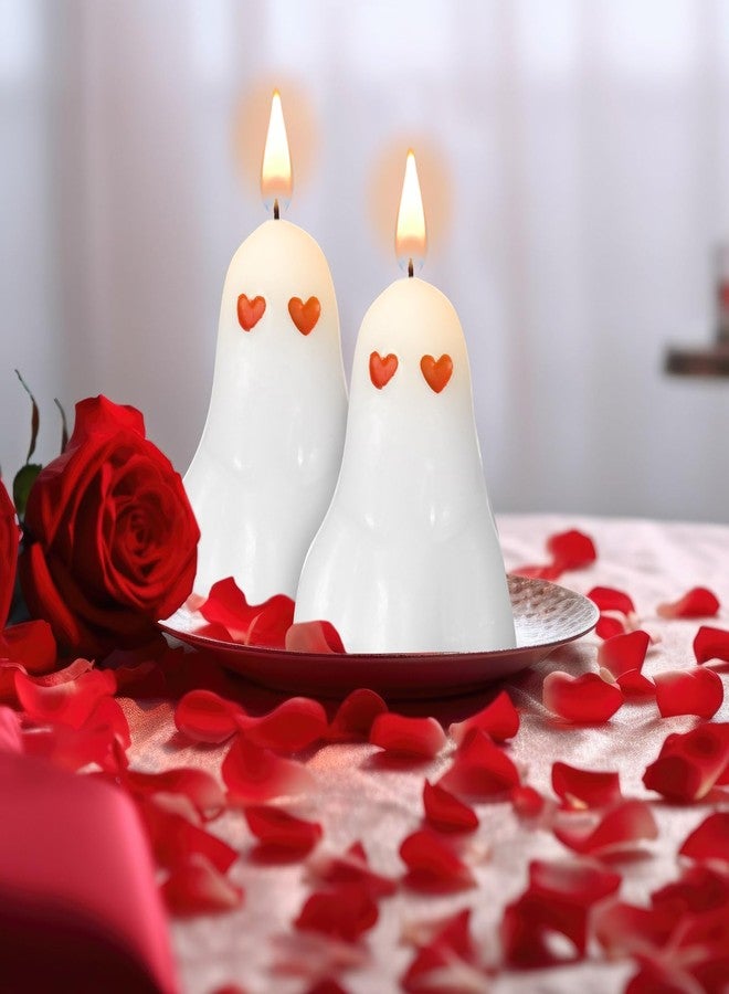 MTLEE 20 Pcs Valentine's Candles Heart Ghost Candles Spooky Soy Wax Burning Candle Novelty Romantic Decorations for Valentine‘s Day Decor Home Bedroom Room Table Anniversary Wedding Party - Image 5