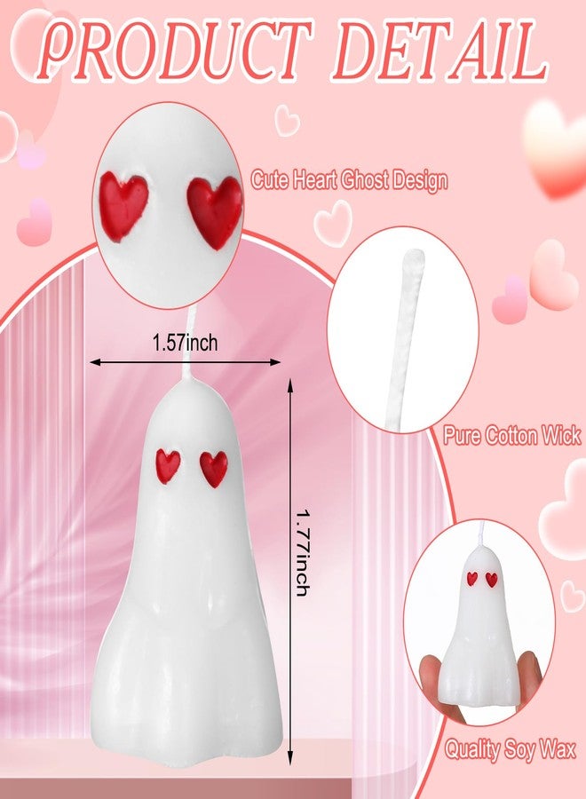MTLEE 20 Pcs Valentine's Candles Heart Ghost Candles Spooky Soy Wax Burning Candle Novelty Romantic Decorations for Valentine‘s Day Decor Home Bedroom Room Table Anniversary Wedding Party - Image 2